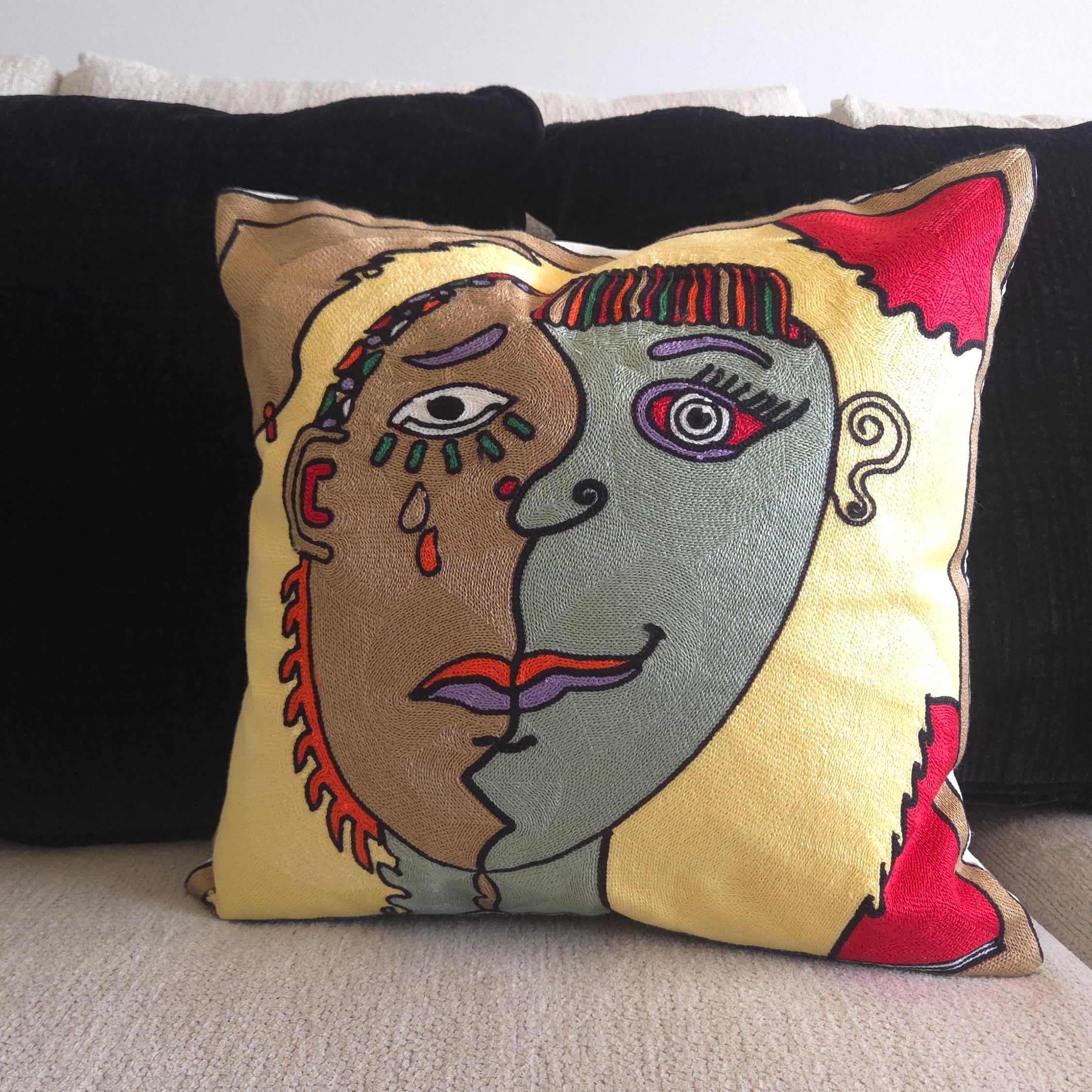 Abstract Portrait Pillow Cover