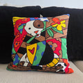 Colorful Embroidered Dog Pillow Cover