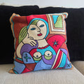 Abstract Embrace Embroidered Pillow Cover