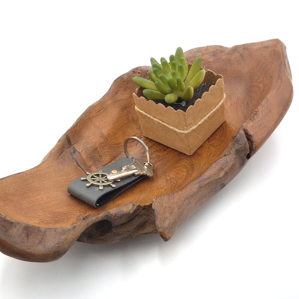 Hand-Carved Natural Wood Tray
