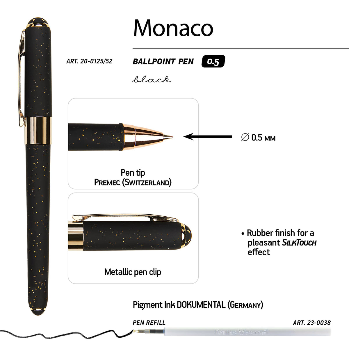 Monaco -Black with Gold Glitter